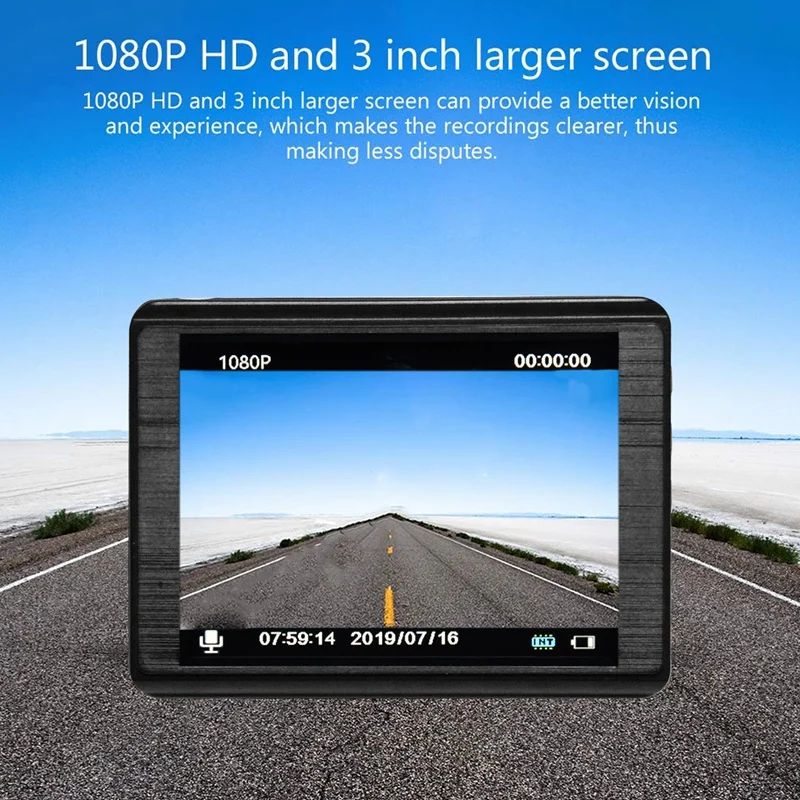 3,2 дюймовый экран Автомобильный видеорегистратор Fhd 1080P Dash камера двойной объектив с заднего вида два объектива Видео Запись вождения рекордер