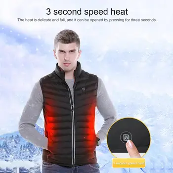 

2019 New Men Women USB Charging electric Heated Vest Coat Clothing Skiing Winter Warm heating Pad Body Warmer Jacket