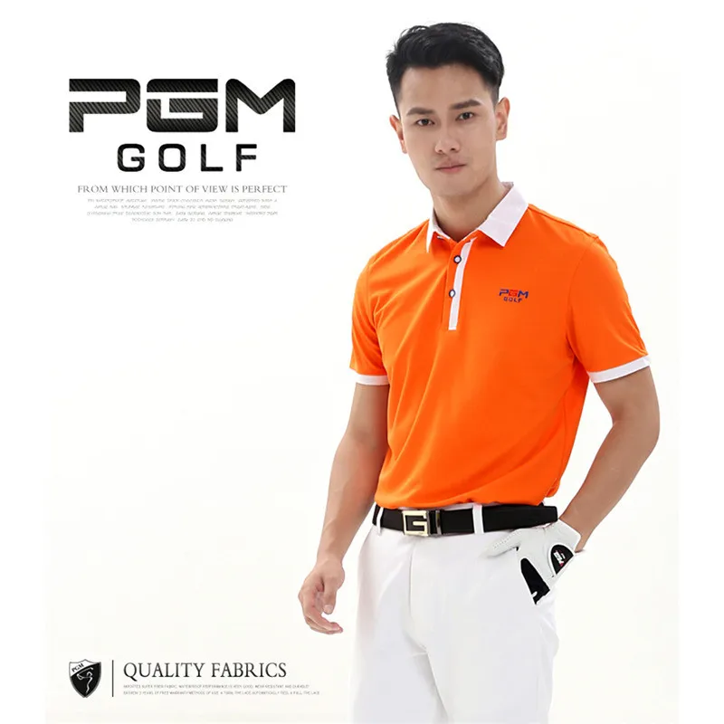 PGM брендовые уличные спортивные рубашки, быстросохнущие короткие мужские футболки с коротким рукавом, дышащие хлопковые рубашки для гольфа для мужчин