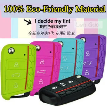 

100% Eco-Friendly Material car styling New Key Cover case for VW Volkswagen Golf 7 mk7 Skoda Octavia A7 Silicone car- styling