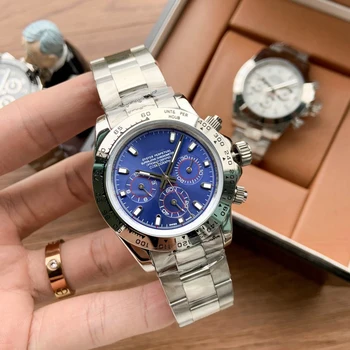 

Swiss brand 3 eyes dial diamonds scale mechanical sport watch