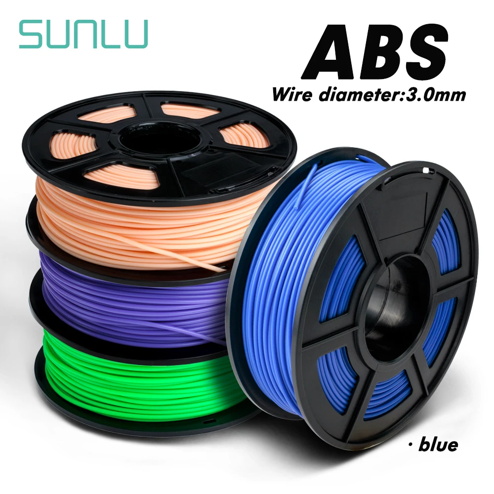 3.0mm ABS Filament For 3D Printer Plastic ABS 3D Filament Excellent Impact Strength Sublimation Supplies 1KG/Rolls Box Packing