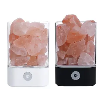 

USB LED Crystal Salt Light Natural Air Purifier Relieve Fatigue Stress Mood Creator Indoor Warm Lighting Lava lamp Bedroom Livin
