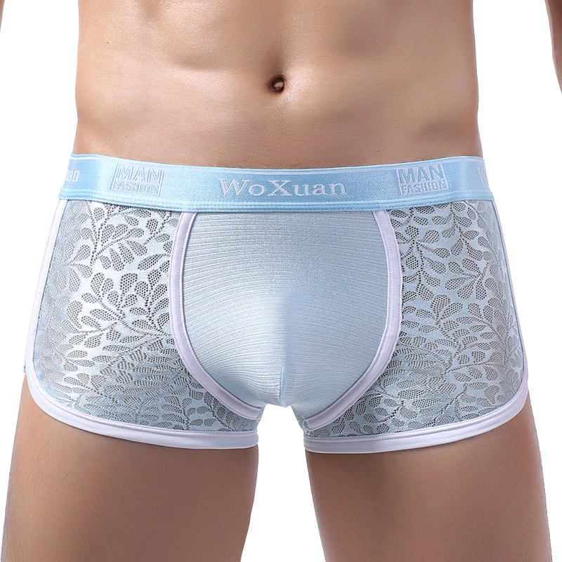 Bóxer Sexy de encaje para hombre, Ropa Interior, bañadores, bragas transpirables|Calzoncillos| AliExpress