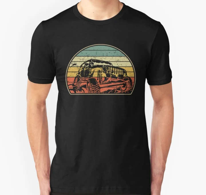 

Men Short sleeve tshirt Retro Jeeps Shirt. Off Road Vintage 70s Sunset Car Shirt Unisex T Shirt t-shirt