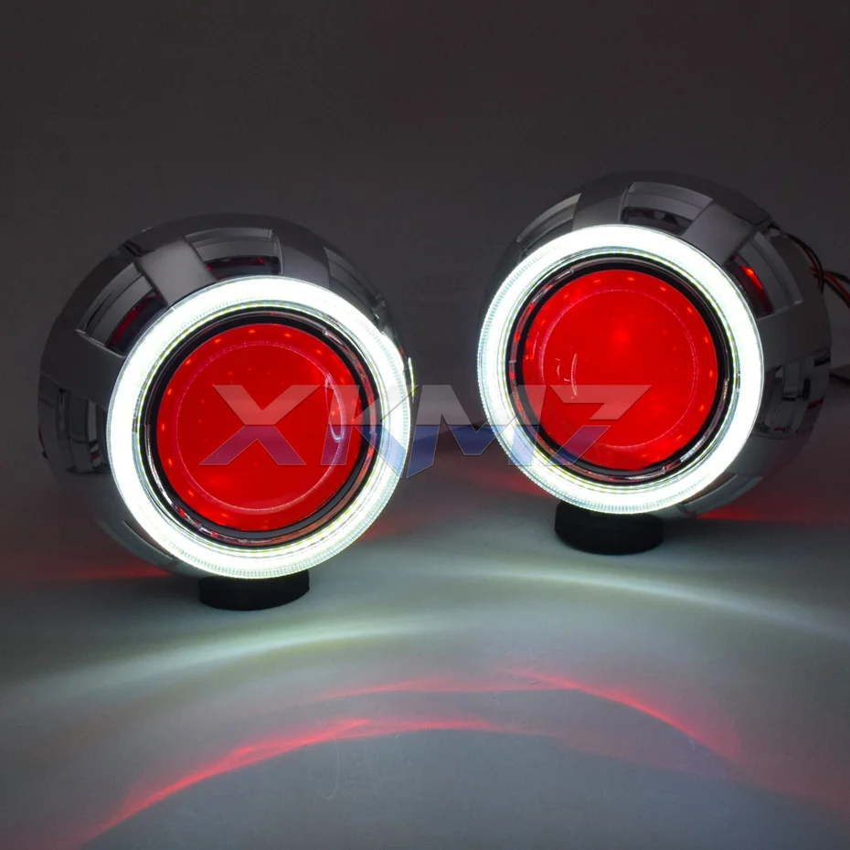 Фары линзы Ангел Дьявол глаза Биксеноновые линзы 3,0 Для автомобильные лампы аксессуары H1 HID проектор металлический светодиодный Halo комплект для модернизации