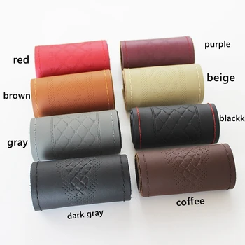 

Genuine Leather Sewing Car Steering Wheel Cover Non-slip Steering Wheel Covers Suite 6 Color DIY Texture Soft Auto Accessories