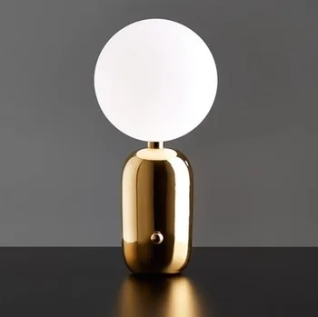 

Bedside Originality Round Ball Desk Lamp Designer Northern Europe A Living Room Glass Sphere Desk Lamp Decoration Desk Lamp