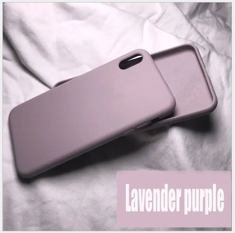 Официальный Стильный силиконовый чехол для iPhone 7/8 6S Plus 5s/SE/X/XS MAX/XR милые яркие цвета, Простые Модные чехлы для телефонов - Цвет: Lavender purple