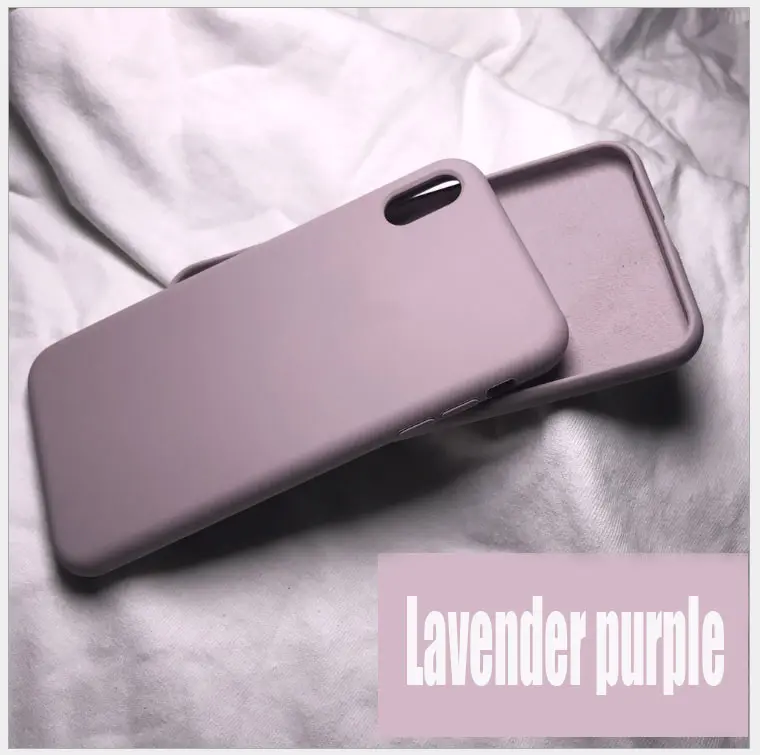 Lavender purple Официальный Стильный силиконовый чехол для iPhone 7/8 6S Plus 5s/SE/X/XS MAX/XR милые яркие цвета, Простые Модные чехлы для телефонов - Цвет: Lavender purple