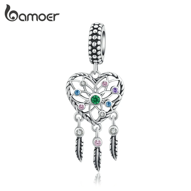 

bamoer Dream Catcher Pendant Charm fit Original Silver Bracelet 925 Sterling Silver Fashion DIY Jewelry Making SCC1445