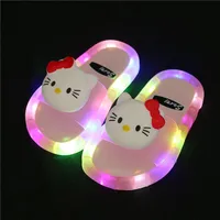 Children LED Light Up Slippers PVC Slippers Baby Bathroom Sandals Kids Shoes for Girl Boys Flip Flops Glowing Home Shoes 1
