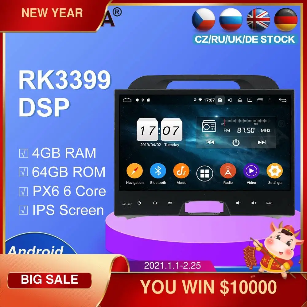 GPS навигатор для KIA SPORTAGE R 10 0 2010 android 2012 64 ГБ|Мультимедиаплеер авто| |