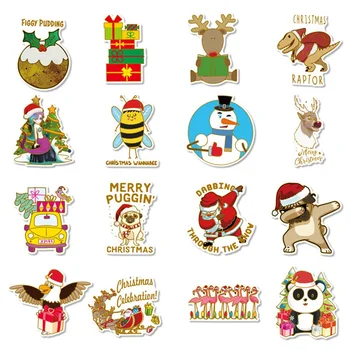 

54pcs Colorful Christmas Sticker Kawaii Santa Claus/Snowman/Elk/Dog/Panda Notebook Planner New Year Gift Decoration Stickers