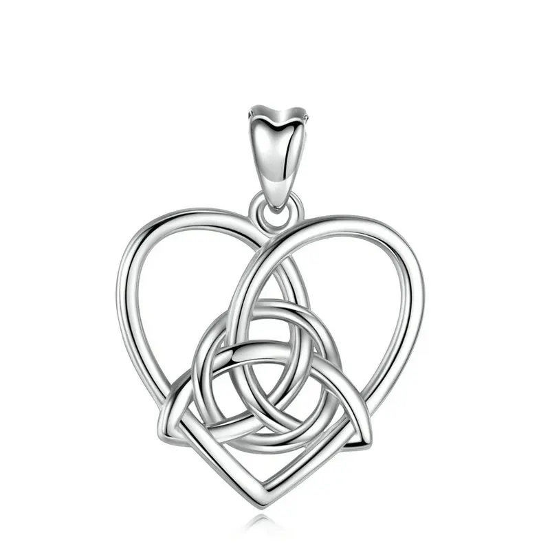 only pendant Eudora, настоящее 925 пробы, серебряное ожерелье с подвеской в форме сердца, ожерелье с узлом, с подарочной коробкой, женское свадебное ювелирное изделие CYD115 - Окраска металла: only pendant