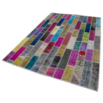 

174x245 Cm Multicolor Handmade Modern Patchwork Rug-6x8 Ft