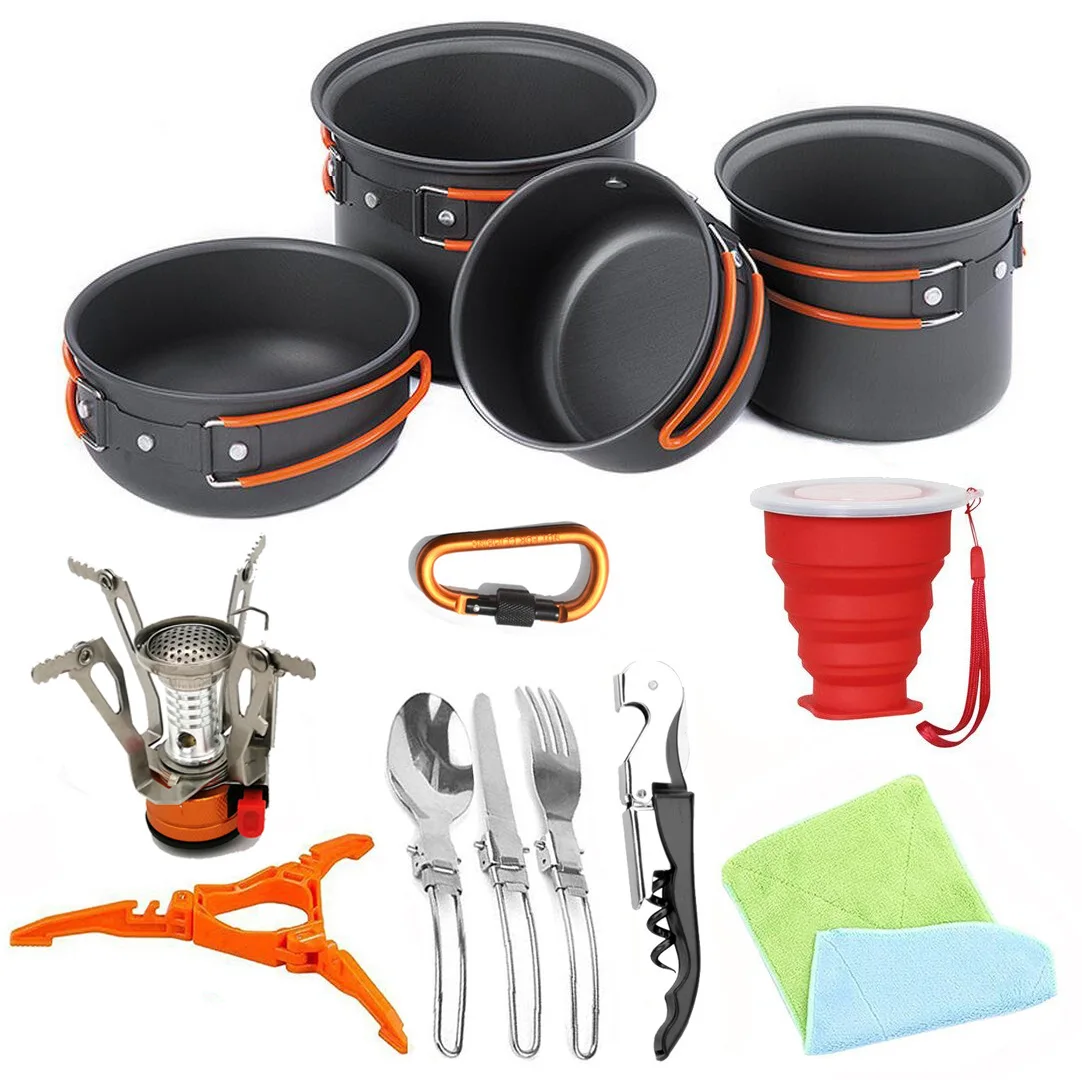 

Outdoor Camping Cookware Aluminum Alloy Ultra-light Tableware Pot Frying Pan For Picnic Hiking Travel Camping Equipment