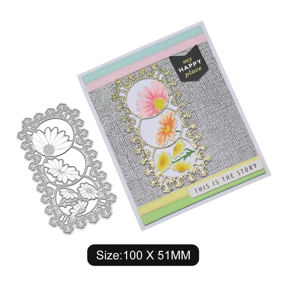  Yfashion Carbon Steel Cutting Dies for DIY Flower Pattern Scrapbook Background/Envelope Lace/Invita - 4000106507559