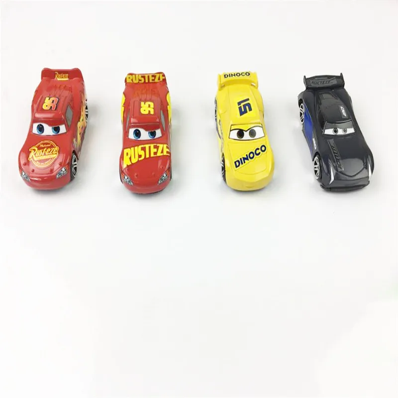 

4pcs/set Cars Disney Pixar 2 3 Toys Lightning McQueen No. 95 Mater Jackson Storm 1:55 PVC Boy Kid Toys Action Figure Gift