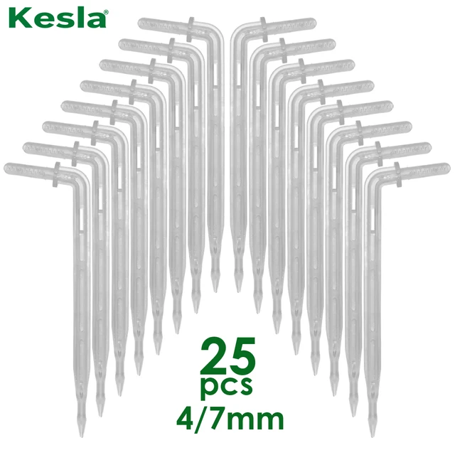 Kesla 25X Átlátszó Kanyarvak 1/4 ' 4/7 Mm -Es Tömlőcseppcsepp Csepegtető -Kibocsátó Vízmegtakarító Sprinkler Kerti Mikro Öntözés Üvegház