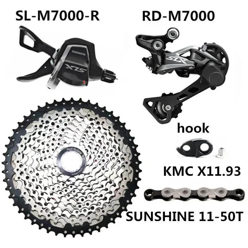 SHIMANO SLX SL-M7000 горный велосипед 11 скоростей RD-M7000 SUNSHINE 11 скоростей 11-46 т/50 т/52 т маховик KMC 11 скоростей цепи переключения - Цвет: Right 50T Kit