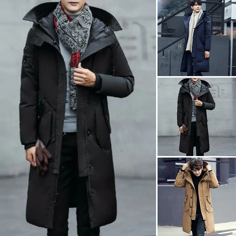 Men\'s Coat Overcoat Autumn Solid Stylish Pocket Outerwear Button Parka