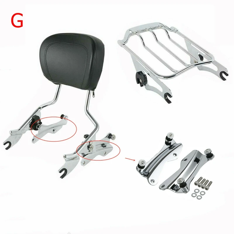 G МОТОЦИКЛ Sissy бар Air Wing багажная стойка док для Harley Touring Road King Street Glide Road Glide CVO - Цвет: G
