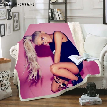 

NEW Ariana Grand 3D Printed Fleece Blanket for Beds Thick Quilt Fashion Bedspread Sherpa Throw Blanket Adults Kids 13