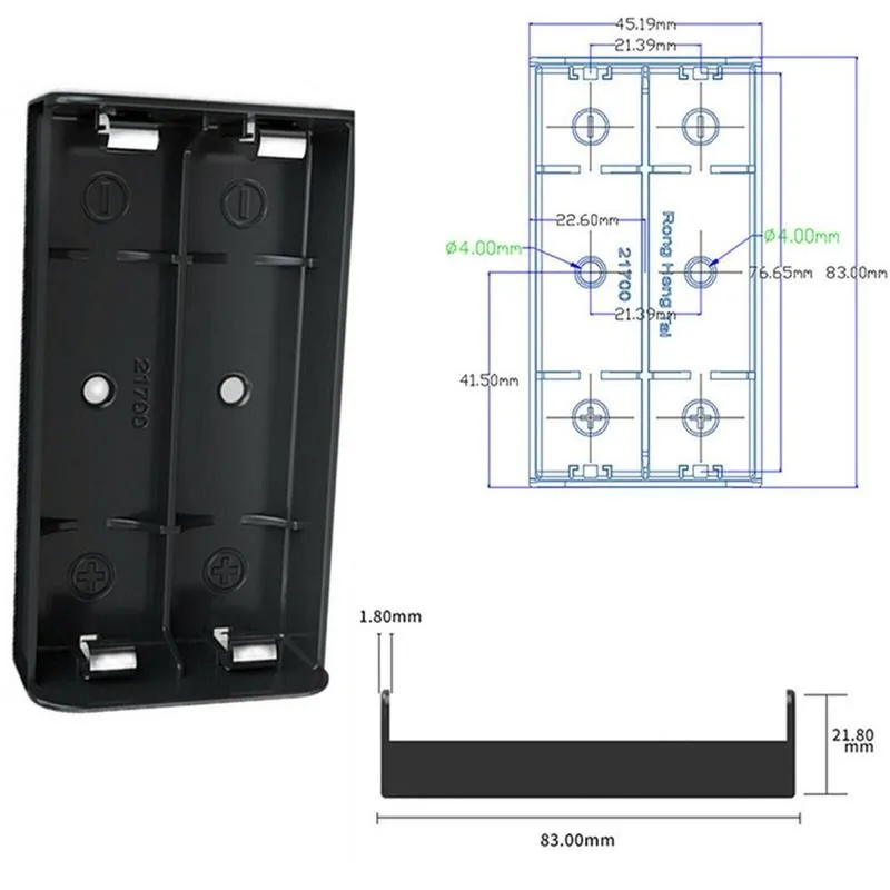 Custodie per Power Bank fai-da-te per 21700 custodia per portabatterie per 21700 scatola di immagazzinaggio batteria ricaricabile 1p/2p/3p/4p per scatola 21700