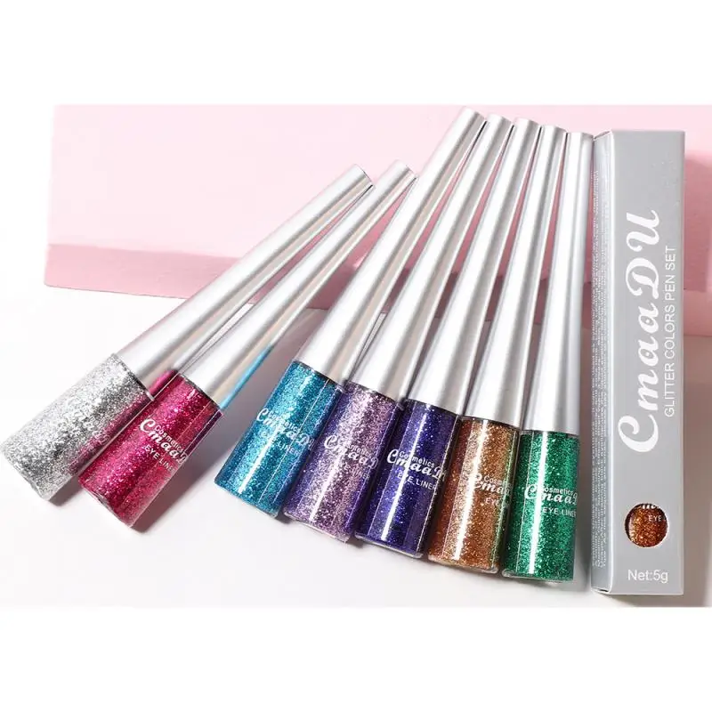 Liquid Eyeliner Color Shiny Glitter Powder Eyeliner Quick-drying Long Lasting Non-smudge Eyeliner Eye Makeup Cosmetics