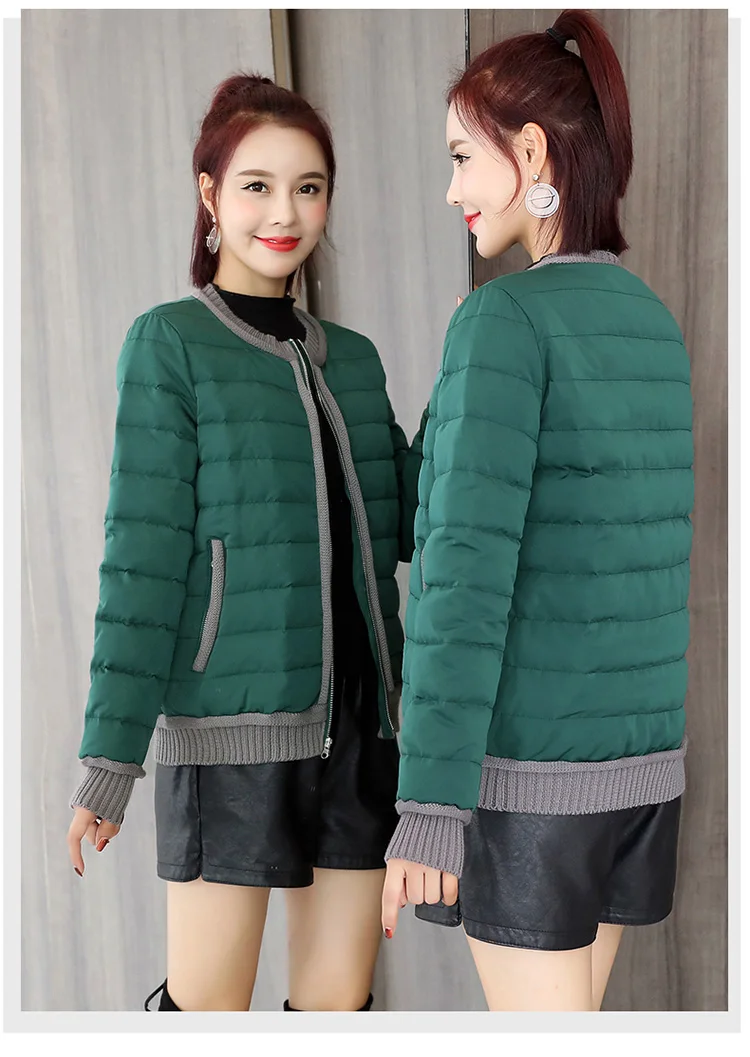 Versitile Fashion Loose Comfortable Elastic Band Hem Winter Long Sleeve Short down Jacket Zipper