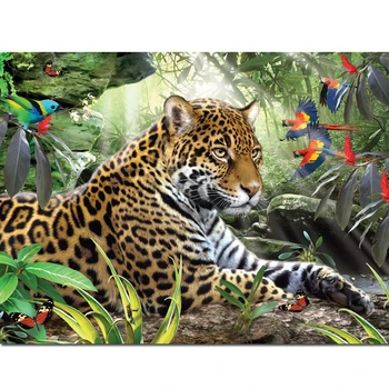 

diy Diamond Embroidery jungle Tiger Diamond Painting Animal 5D DIY Diamond Mosaic bitCat scenery Full Round Square Decor N319