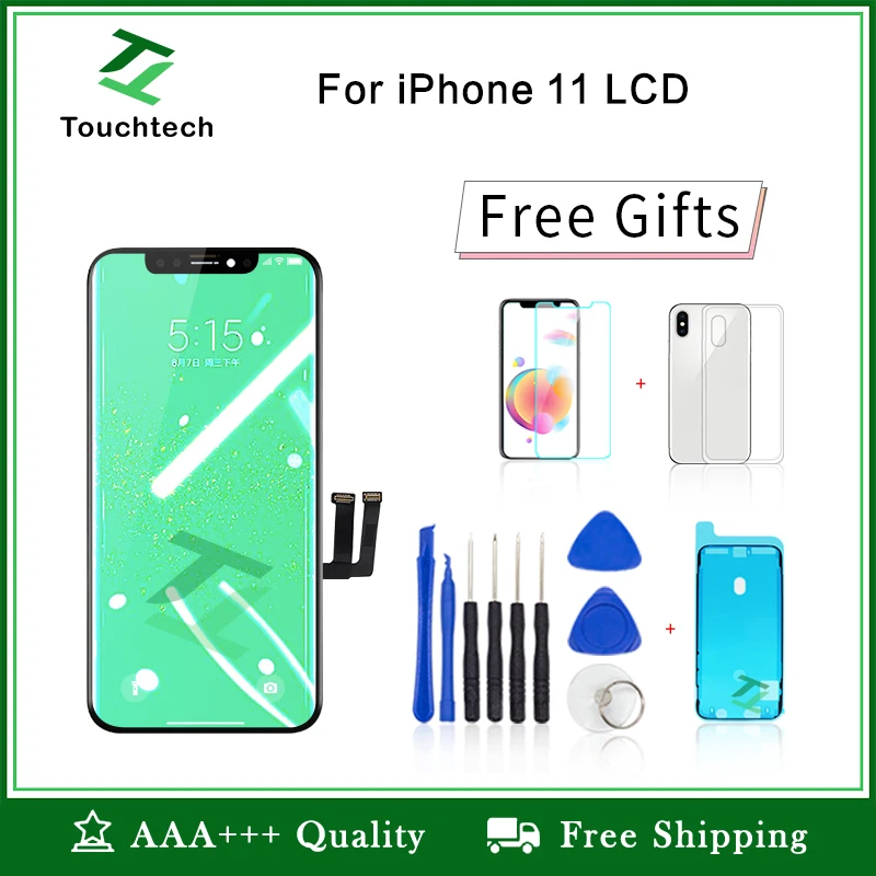 1 шт. черный бесбитый пиксельный экран для iPhone 11 ЖК-дисплей и сенсорный дигитайзер