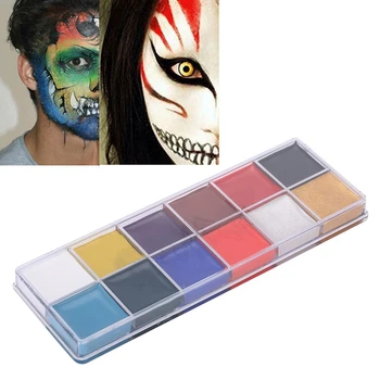 

12 Colors Oil Paint Face Body Painting Dramatic Special Effects Halloween Makeup Grease Paint Face Painting Pigments