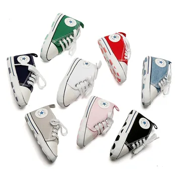 

Spring Summer Baby Canvas Classic Sports Sneakers Newborn Baby Boys Girls Star Print First Walkers Toddler Anti-slip Baby Shoes