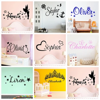 

Large Size Custom Name Wall Sticker Removable Diy Wall Decals For Kids Room Baby Room Decoration Wall Decor Sticker Mural