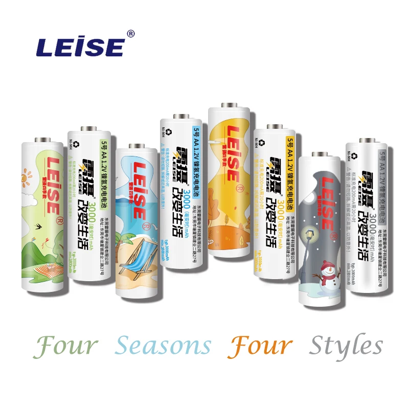 Leise 4 сезона Edition 8 шт AA 3000mah перезаряжаемая батарея 1 2 V Ni-MH чехол с аккумулятором