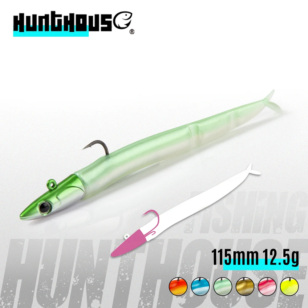 HUNTHOUSE Black Minnow Shad 112mm 12g Weicher Angelköder JIG Head Minnow Easy Shiner Wobbler zum Angeln auf Bass GT LW246