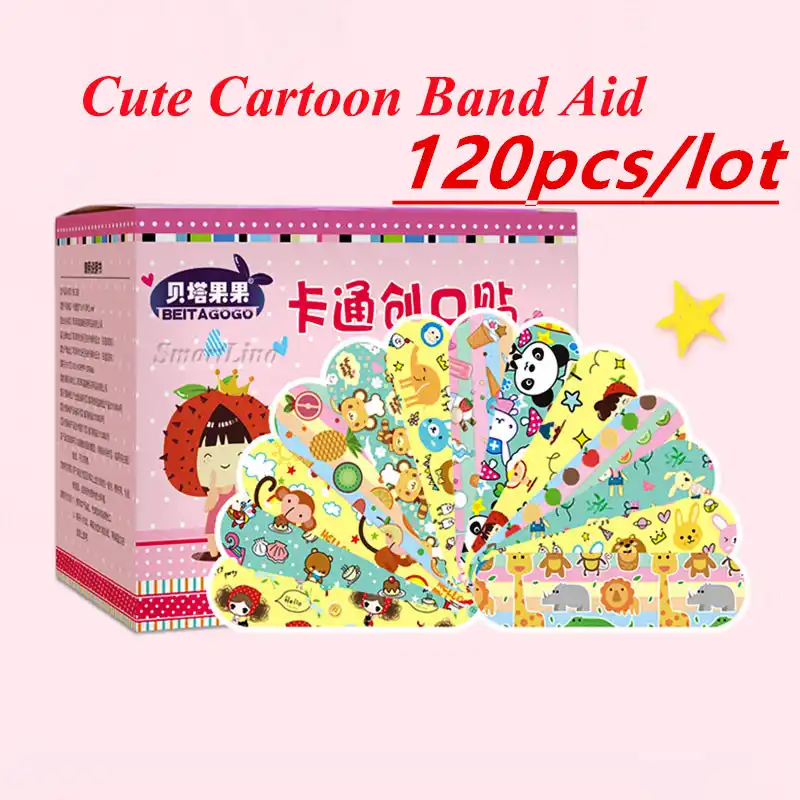 120pcs Band Aid Cartoon Bandage Waterproof Wound Adhesive Bandages Cute Breathable First Aid Medical Treatment For Children Aliexpress