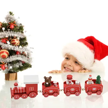 

Cute Christmas Wood Small Train Toy festival Home decoration Christmas Innovative Gift for Children 3 colors Gifts for children