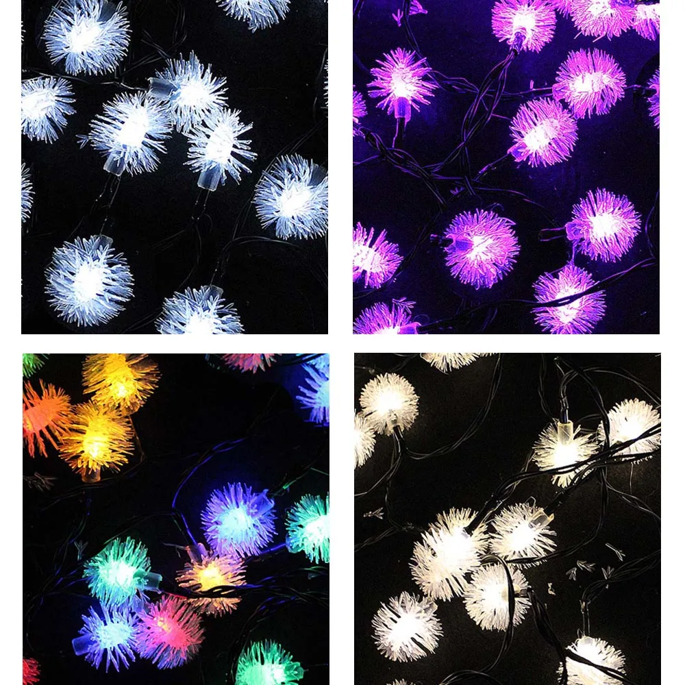 Waterproof Solar Garland 5m 50 LED Garden Lights Dandelion String Light Outdoor Party Christmas Fairy Path Patio Lawn Lamp Decor