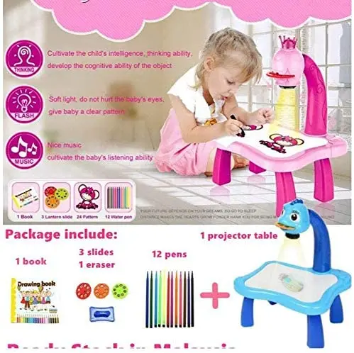 

ZK30 Projector Painting Toy Children Magnetic Plastic Drawing Board luminous Smart Projector Birthday Gift for Boys Girls