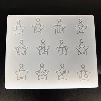 

Twelve Constellations Pendant silicone mold Casting Crystal Molds Epoxy Silicone Resin Liquid Mold DIY Jewelry Making Tool Craft