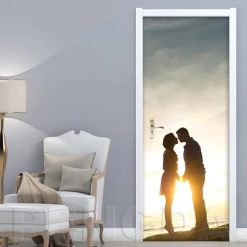

Mural DIY Decals Creative PVC Couple Landscape Door Sticker Wallpaper Self Adhesive For Renew Print Art Picture Home Decoration