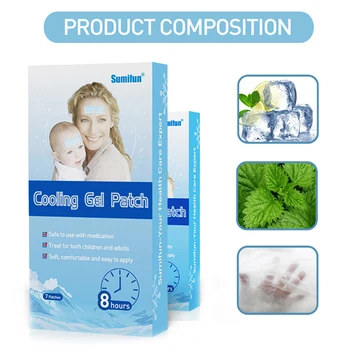 

7Pcs/Set Baby Heat Cooling Sheets Fever Patch Gel Sheets For Headache Pain Relief Bring Fever Down Patch