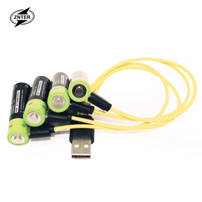 

ZNTER NEW battery ! 10pcs ZNTER 1.5V AA 1250MAH li-polymer lithium li-ion rechargeable battery with USB charging line