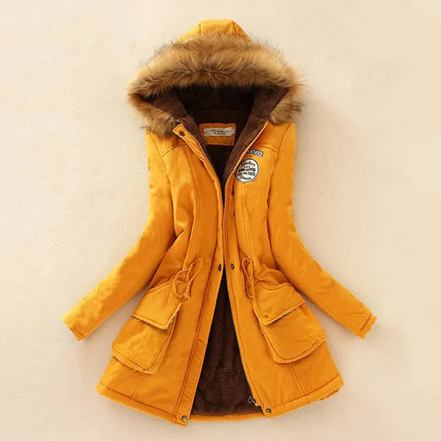 Парка зимняя куртка для женщин Толстая теплая Женская парка с капюшоном 16 цветов Женская Зимняя Куртка парка Женская хлопковая куртка - Цвет: yellow
