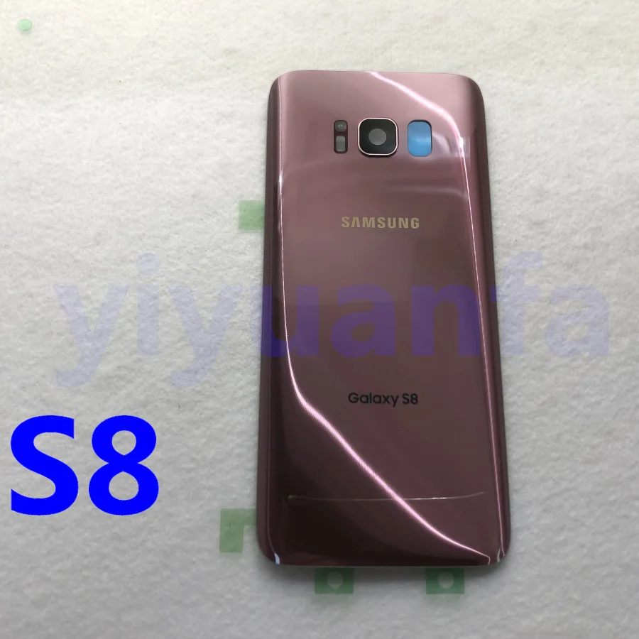 Samsung задняя Батарея Крышка для samsung Galaxy S8 G950 SM-G950F G950FD S8 плюс S8+ G955 SM-G955F G955FD сзади Стекло чехол - Цвет: S8 Pink