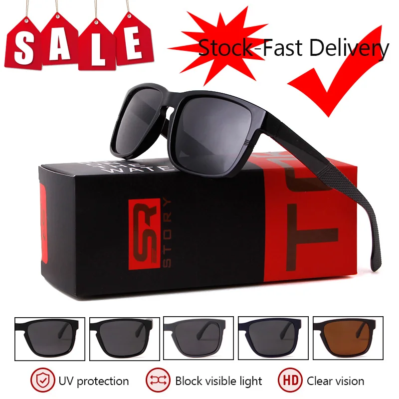 SORVINO, спортивные поляризованные солнцезащитные очки, мужские, эластичные, черные, удобные, для вождения, рыбалки,, дизайнерские, модные, квадратные, UV400, солнцезащитные очки