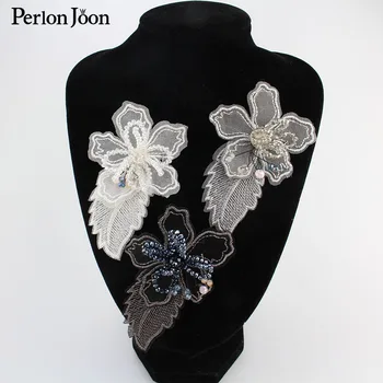 

50PCS handmade lace flower crystal flower core DIY bridal hair accessories clothing brooch decoration accessories SJ009